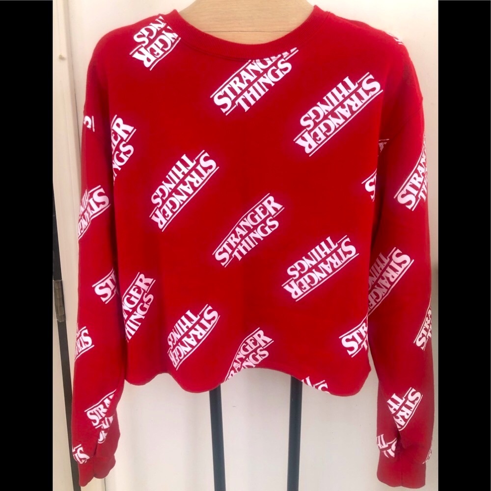Nwot Stranger Things Red Pullover Sweatshirt - image 1
